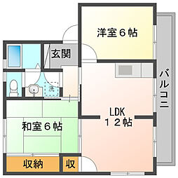 メゾンいちば　A棟 2階2LDKの間取り