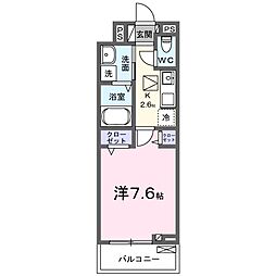 サンリットII 1Kの間取図画像