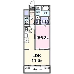 サンリットII 1LDKの間取図画像