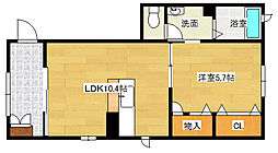 ドミール東雲 1LDKの間取図画像