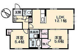 ヴィラフィオーレ 2LDKの間取図画像