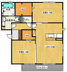プロキオン 2LDKの間取図画像