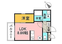ウイングコート舟入 1LDKの間取図画像