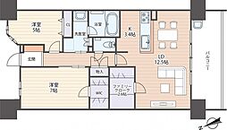 Belles西原 2LDKの間取図画像