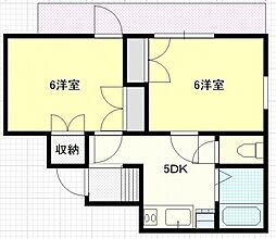 ジョイフル楠木 2DKの間取図画像