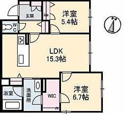 サントル府中 2LDKの間取図画像