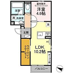 フイオーレ井口明神 1LDKの間取図画像
