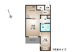 広島市安芸区船越3丁目アパート 1LDKの間取図画像