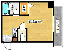 CASA東白島 ワンルームの間取図画像