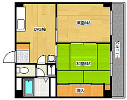 コーポなかの3 2DKの間取図画像