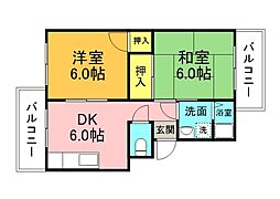 ファミリーコーポ 2DKの間取図画像