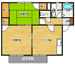 サンライズ矢賀A 2DKの間取図画像