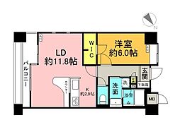 ジェイシティミライエ大手町 1LDKの間取図画像