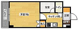 フルールナカガワ3 1Kの間取図画像