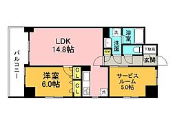 ジェイシティ八丁堀 2LDKの間取図画像