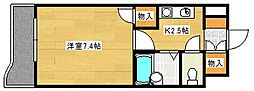 ソレーユ西山 1Kの間取図画像