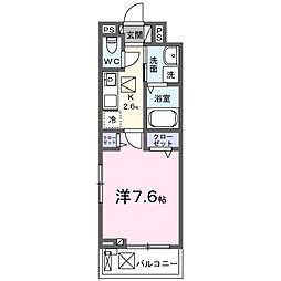 サンリットII 1Kの間取図画像