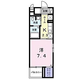 ベルソーラ 1Kの間取図画像