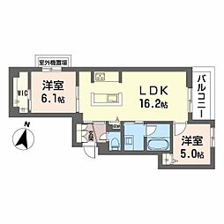 プライムフェルトII 2LDKの間取図画像