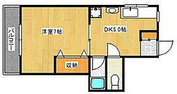 緑樹園コーポ 1DKの間取図画像