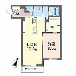 ピアヌーラ翠 1LDKの間取図画像