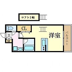 金屋町グランデ ワンルームの間取図画像