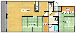 K3ハイツ 2LDKの間取図画像