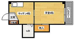 ミドリビル 1Kの間取図画像