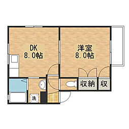 セジュール中本'91 1DKの間取図画像