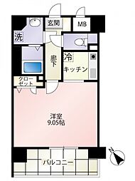 第15友建ビル 1Kの間取図画像