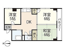 第三山本ビル 2LDKの間取図画像