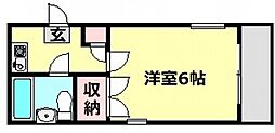 リーブ羽衣 1Kの間取図画像