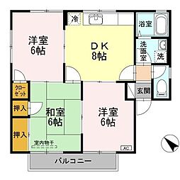 ドミール小林C 3DKの間取図画像