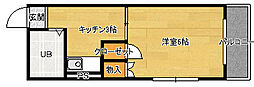 ヴィラ翠町 1Kの間取図画像