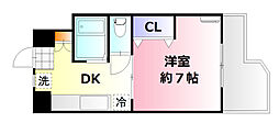 メルポート出汐 1DKの間取図画像