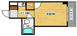 柴崎皆実ビル ワンルームの間取図画像