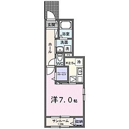 広島市安佐南区緑井4丁目アパート 1Kの間取図画像
