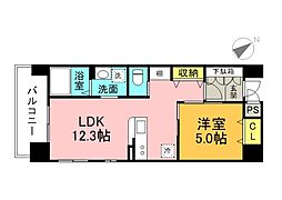 アールヴォレ楠木 1LDKの間取図画像