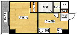 エスコート西原 1DKの間取図画像