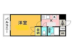 ナカシマビル 1Kの間取図画像