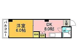 WASHU三篠北町ビル 1LDKの間取図画像