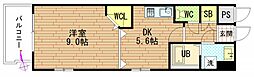 グラビスコート八丁堀 1DKの間取図画像