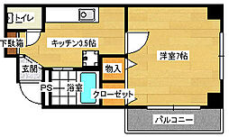 アペックスビル 1Kの間取図画像