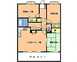 グリーンヒル吉村3 3LDKの間取図画像