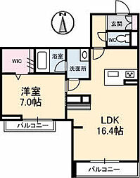 MaisonNAKAYA 1LDKの間取図画像