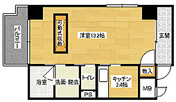 アーバンライフ中筋 1Kの間取図画像