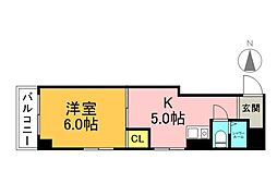 清和十日市ビル 1Kの間取図画像
