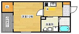 reve上安 1Kの間取図画像
