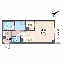 ダ・カーポ祇園Annex ワンルームの間取図画像