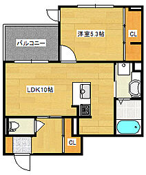 SHINYAビル3 1LDKの間取図画像